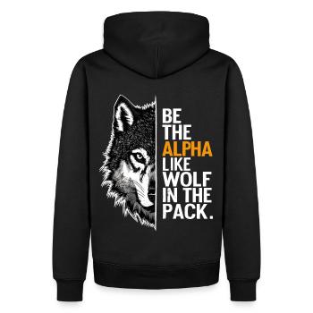 Loup Loups Dictons Drôles Animaux De Meute De Loup - Sweat à capuche Premium bio Homme - noir - Dos - Nico (187cm)
