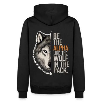 Loup Loups Dictons Drôles Animaux De Meute De Loup - Sweat à capuche Premium bio Homme - noir - Dos - Nico (187cm)