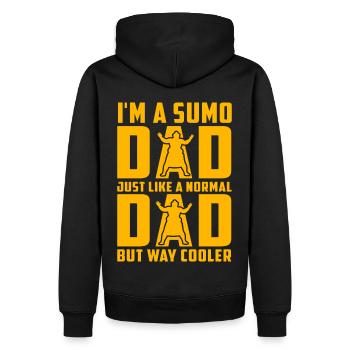 Je suis un père de sumo, tout comme un père normal, mais c’est très cool - Sweat à capuche Premium bio Homme - noir - Dos - Nico (187cm)