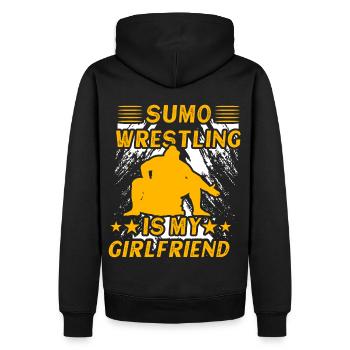 La lutte de sumo est ma petite amie - Sweat à capuche Premium bio Homme - noir - Dos - Nico (187cm)