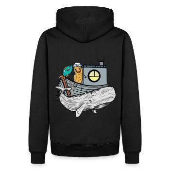 Gens De Mer, Poisson, Bateau, Animaux Marins, Pêcheur, Ahoy, Lac - Sweat à capuche Premium bio Homme - noir - Dos - Nico (187cm)