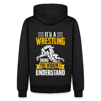 Es ist eine Wrestling-Sache, die du nicht verstehen würdest - Männer Premium Bio Hoodie - Schwarz - Hinten - Nico (187cm)
