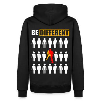 La lutte, c’est différent - Sweat à capuche Premium bio Homme - noir - Dos - Nico (187cm)