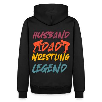 Mari Papa Légende De La Lutte - Sweat à capuche Premium bio Homme - noir - Dos - Nico (187cm)
