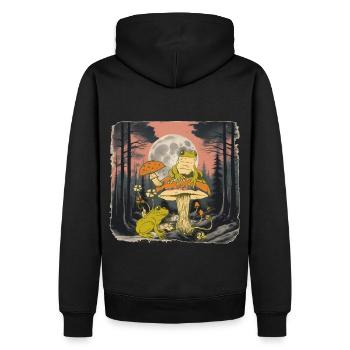 Woodland animals, forest dwellers, frog, toad, frogs - Men’s Premium Organic Hoodie - black - Back - Nico (187cm)