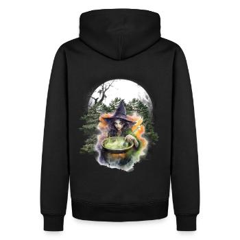 Woodland Witch Halloween Horror Witchcraft Spells - Men’s Premium Organic Hoodie - black - Back - Nico (187cm)
