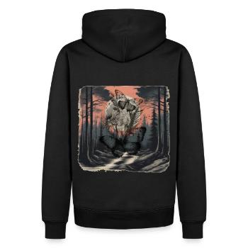 Forêt, Sombre, Insectes, Papillon, Papillon, Nature - Sweat à capuche Premium bio Homme - noir - Dos - Nico (187cm)