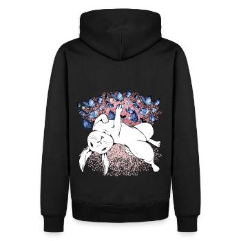 Bunny Nature Spring Butterflies Insects - Men’s Premium Organic Hoodie - black - Back - Nico (187cm)