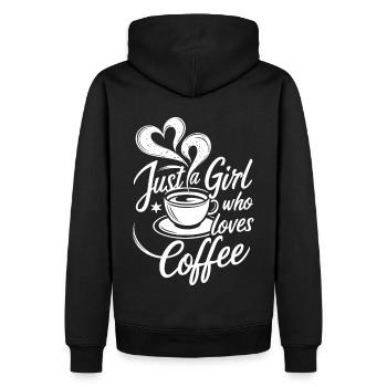 Juste une fille qui aime le café Amateur de café - Sweat à capuche Premium bio Homme - noir - Dos - Nico (187cm)