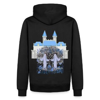 Schloss Burg Gespenster Geister Halloween Natur - Männer Premium Bio Hoodie - Schwarz - Hinten - Nico (187cm)