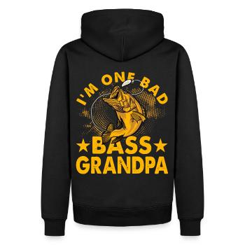 Je suis un grand-père de mauvaise basse - Sweat à capuche Premium bio Homme - noir - Dos - Nico (187cm)
