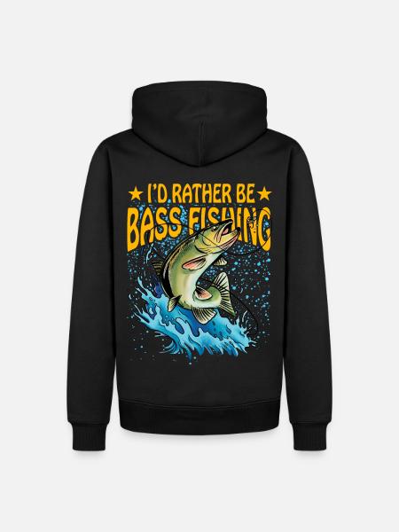 I'd rather be Bass Fishing - Men’s Premium Organic Hoodie - black