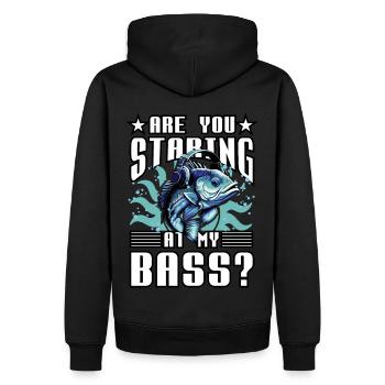 Regardez-vous ma basse ? - Sweat à capuche Premium bio Homme - noir - Dos - Nico (187cm)