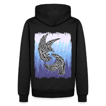 Schamane Keltische Vögel Natur Vogel Wald - Männer Premium Bio Hoodie - Schwarz - Hinten - Nico (187cm)