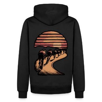 Bicycle Tour Mountains Road Bike Bike Nature Excursion - Men’s Premium Organic Hoodie - black - Back - Nico (187cm)