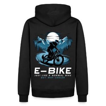 E Bike Dire Citation Cycliste Montagnes Nature - Sweat à capuche Premium bio Homme - noir - Dos - Nico (187cm)