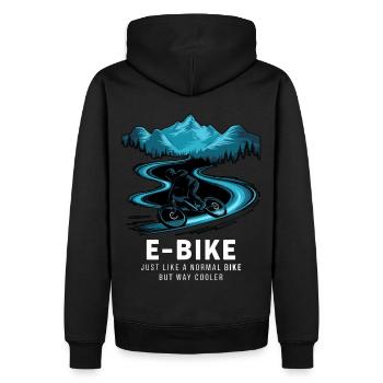 E Bike Dire Citation Cycliste Montagnes Nature - Sweat à capuche Premium bio Homme - noir - Dos - Nico (187cm)