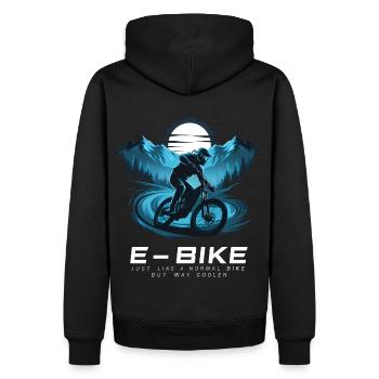 E-Bike Saying Ebiker Cyclist Mountains Nature - Men’s Premium Organic Hoodie - black - Back - Nico (187cm)
