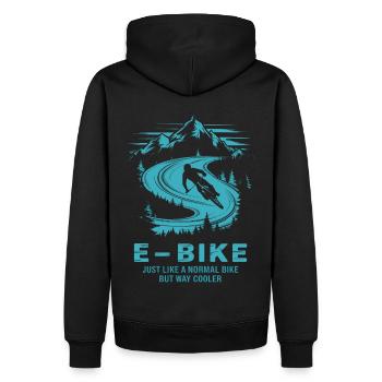 E Bike Dire Citation Cycliste Montagnes Nature - Sweat à capuche Premium bio Homme - noir - Dos - Nico (187cm)
