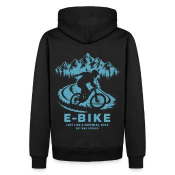 E Bike Dire Citation Cycliste Montagnes Nature - Sweat à capuche Premium bio Homme - noir - Dos - Nico (187cm)