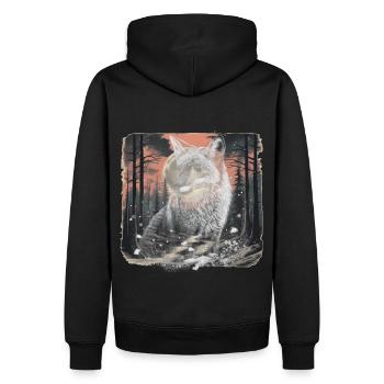 Forêt, Renard, Animaux De La Forêt, Faune, Renards, Nature, Rétro - Sweat à capuche Premium bio Homme - noir - Dos - Nico (187cm)