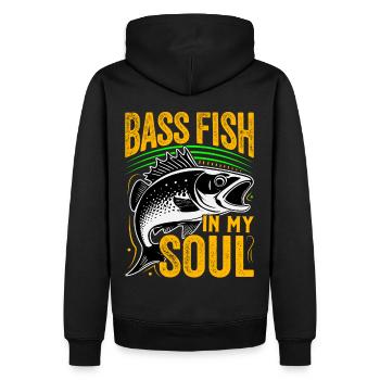 Barschfisch in meiner Seele - Männer Premium Bio Hoodie - Schwarz - Hinten - Nico (187cm)