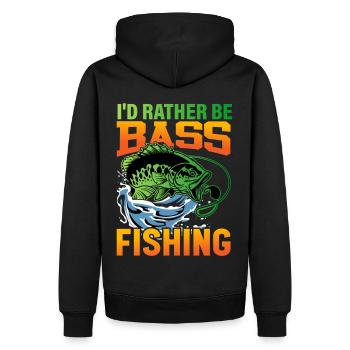 Ich wäre lieber Barschfischen - Männer Premium Bio Hoodie - Schwarz - Hinten - Nico (187cm)