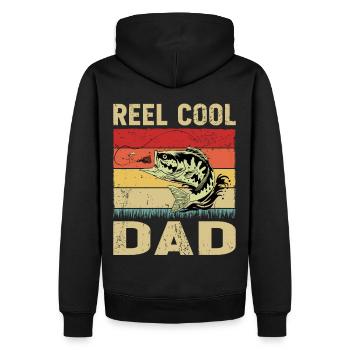 Moulinet Cool Dad - Sweat à capuche Premium bio Homme - noir - Dos - Nico (187cm)