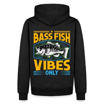 Bash Fish Vibes uniquement - Sweat à capuche Premium bio Homme - noir - Dos - Nico (187cm)