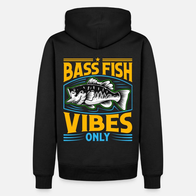 Bash Fish Vibes uniquement - Sweat à capuche Premium bio Homme - noir