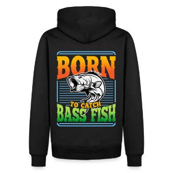 Geboren, um Barschfische zu fangen - Männer Premium Bio Hoodie - Schwarz - Hinten - Nico (187cm)