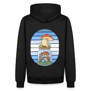 Frosch Frösche Pilze Amphibien Wald witzig - Männer Premium Bio Hoodie - Schwarz - Hinten - Nico (187cm)