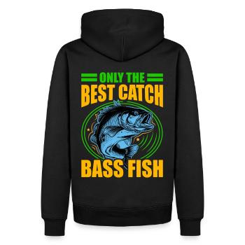Nur der beste Fang Barschfische - Männer Premium Bio Hoodie - Schwarz - Hinten - Nico (187cm)