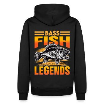 Barschfisch-Legenden - Männer Premium Bio Hoodie - Schwarz - Hinten - Nico (187cm)
