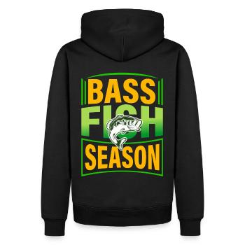 Barschfisch-Saison - Männer Premium Bio Hoodie - Schwarz - Hinten - Nico (187cm)