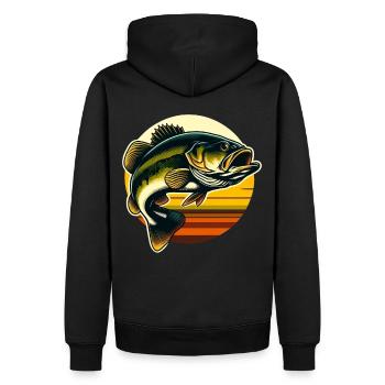 Barsch-Fisch - Männer Premium Bio Hoodie - Schwarz - Hinten - Nico (187cm)