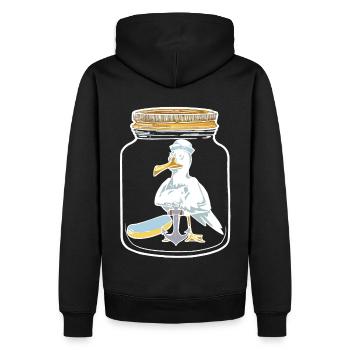 funny seagulls turists sovinier maritime seagull - Men’s Premium Organic Hoodie - black - Back - Nico (187cm)