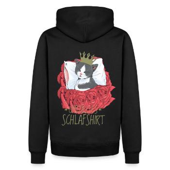 Chat Prince Roses Chats endormis Chaton - Sweat à capuche Premium bio Homme - noir - Dos - Nico (187cm)
