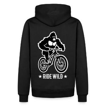 Gorilla Biker Mountain Biker E-Biker Drôles d’animaux - Sweat à capuche Premium bio Homme - noir - Dos - Nico (187cm)