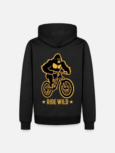 Gorilla Biker Mountain Biker E-Biker Sjove dyr - Herre Premium økologisk hoodie - sort