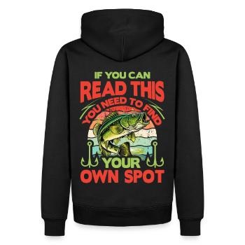 Wenn Sie dies lesen können, müssen Sie Ihren eigenen Platz finden - Männer Premium Bio Hoodie - Schwarz - Hinten - Nico (187cm)