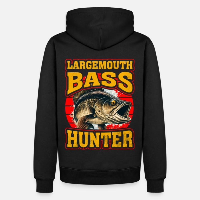 Chasseur d’achigan à grande bouche - Sweat à capuche Premium bio Homme - noir