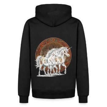 Licornes, Licorne, Animaux mythiques, Personnage de conte de fées, Chevaux - Sweat à capuche Premium bio Homme - noir - Dos - Nico (187cm)