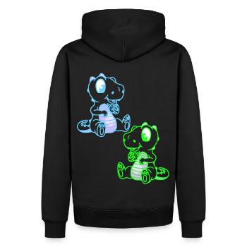 Fantaisie Enfants Dinoe Dinosaure Dragon Rétro - Sweat à capuche Premium bio Homme - noir - Dos - Nico (187cm)