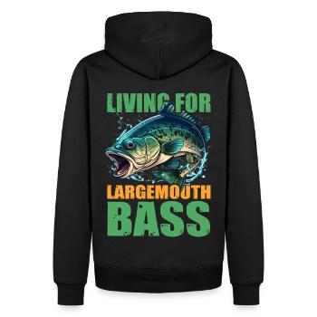 Leben für Forellenbarsche - Männer Premium Bio Hoodie - Schwarz - Hinten - Nico (187cm)