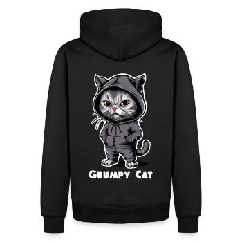 Chat maléfique ennuyeux - Sweat à capuche Premium bio Homme - noir - Dos - Nico (187cm)