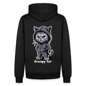 Chat maléfique ennuyeux - Sweat à capuche Premium bio Homme - noir - Dos - Nico (187cm)