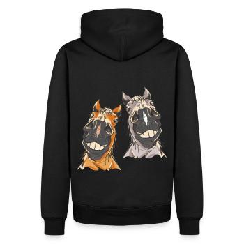 Cheval tête cheval chevaux - Sweat à capuche Premium bio Homme - noir - Dos - Nico (187cm)