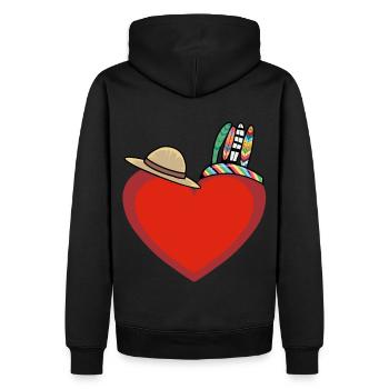 Herz Herzen Wilder Westen USA - Männer Premium Bio Hoodie - Schwarz - Hinten - Nico (187cm)