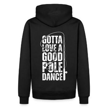Ich muss einen guten Pole Dance lieben - Männer Premium Bio Hoodie - Schwarz - Hinten - Nico (187cm)